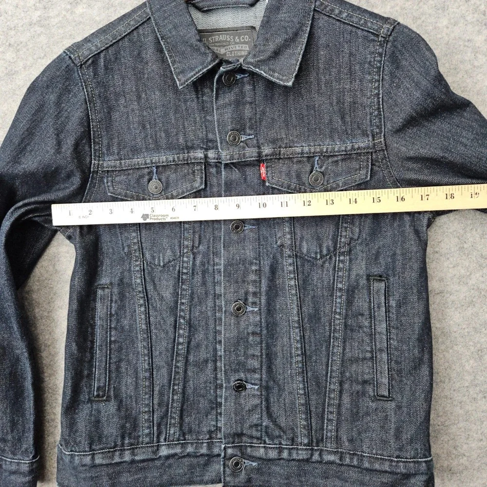 Levi's Youth Dark Wash Denim Trucker Jacket‎ Size M 100% Cotton 57511 Button Up